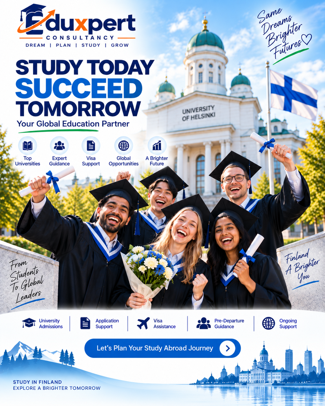 Successful graduate celebrating